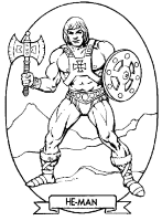 A coloring page of he-man and the masters of the universe